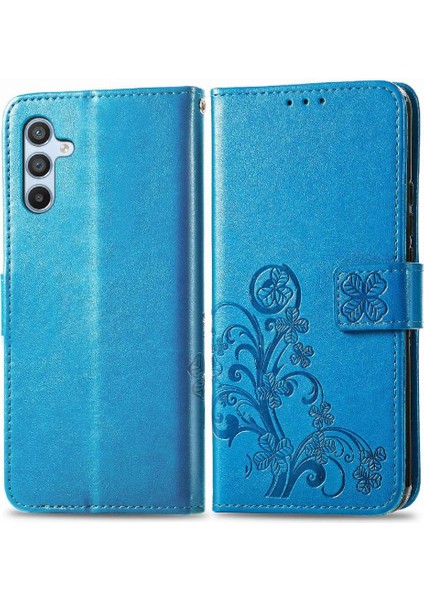 Samsung Galaxy A34 5g Zarif Iş Dört Yapraklı Yonca Flip Case (Yurt Dışından)