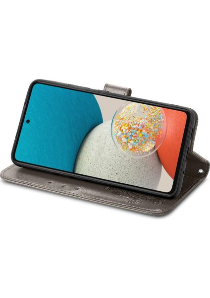 Samsung Galaxy A73 5g Dört Yapraklı Yonca Flip Kapak Zarif Kısa (Yurt Dışından)