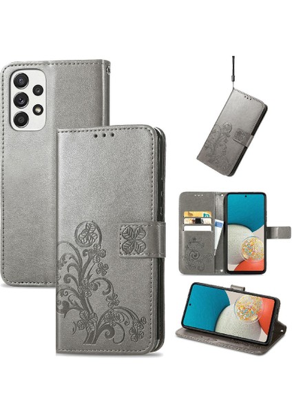 Samsung Galaxy A73 5g Dört Yapraklı Yonca Flip Kapak Zarif Kısa (Yurt Dışından)