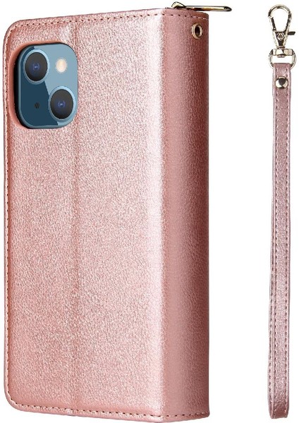 Iphone 13 Mini Flip Kapak Için Kılıf ile El Kayışı Cüzdan Kılıf 9 Kart (Yurt Dışından)