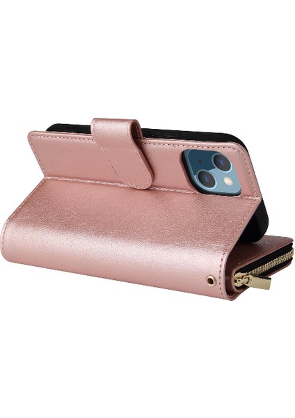 Iphone 13 Mini Flip Kapak Için Kılıf ile El Kayışı Cüzdan Kılıf 9 Kart (Yurt Dışından)