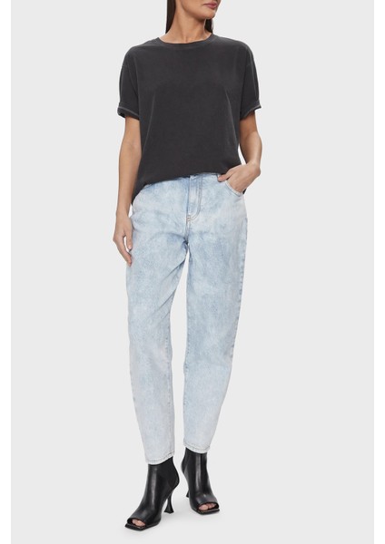 Pamuklu Yüksek Bel Mom Jeans Kot Pantolon 100379A1Mspj1