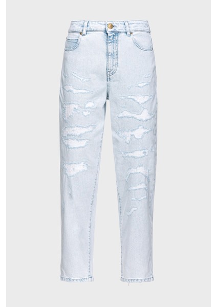 Yırtık Detaylı Yüksek Bel Mom Jeans Kot Pantolon 100379A1Jkpjq fırsatları