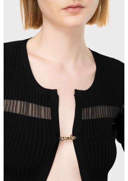 Slim Fit Transparan Şeritli Crop Hırka Kadın Hırka 102969A1NAZ99 fiyatları