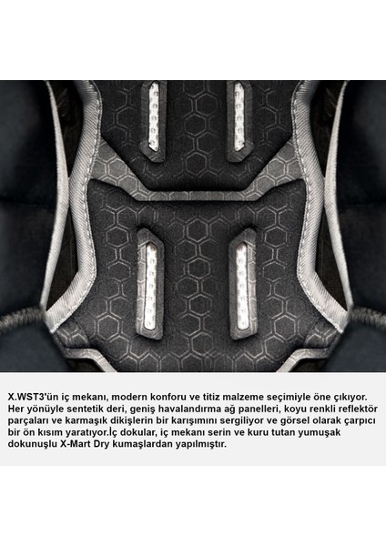 X.wst 3 Fluence Mat Gri-Kırmızı Kask