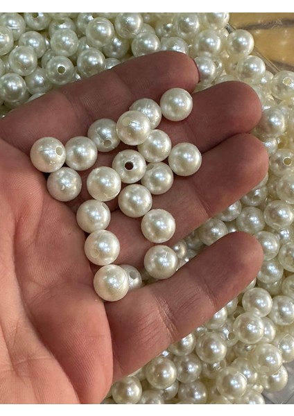 1 cm 75 Adet Delikli Soyulmaz Inci Boncuk