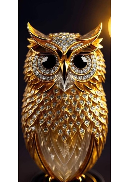 Pırlanta Baykuş | Elmas Mozaik Tablo | Mozaik Puzzle | 40x80 | E20204424