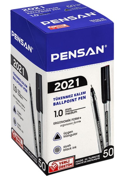 2021 1.0 Üçgen Tükenmez Kalem 50 Adet fırsatları