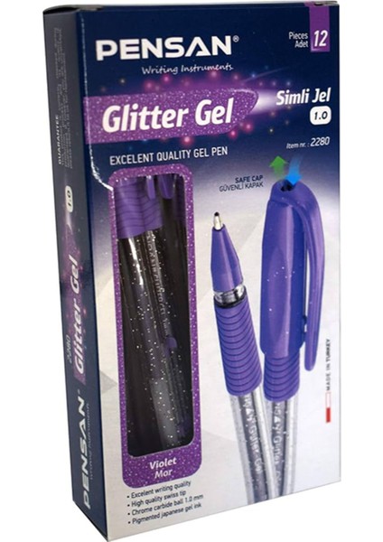 Glitter Gel Simli Jel Kalem 12 Adet