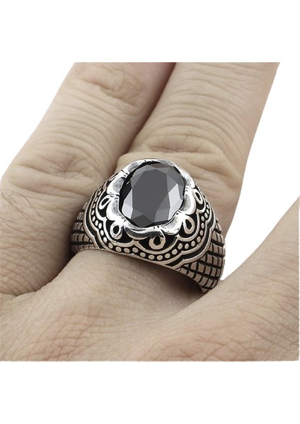 Erkek Yüzük Gümüş 925 Damla Izagra Desenli modelleri