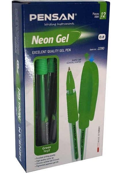 Neon Gel Kalem 12 Adet