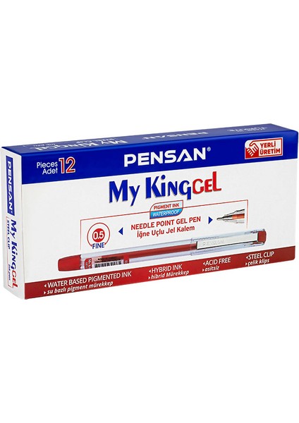 My King 0.5 Jel Kalem 12 Adet