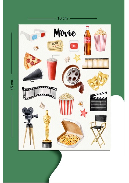 Sinema Sticker Seti Planner Ajanda Bullet Journal Için Uygun Set