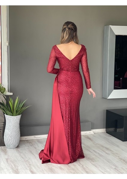 Uzun Kol Pileli Uzun Yeni Sezon Abiye Elbise MY4231 4231 fırsatları