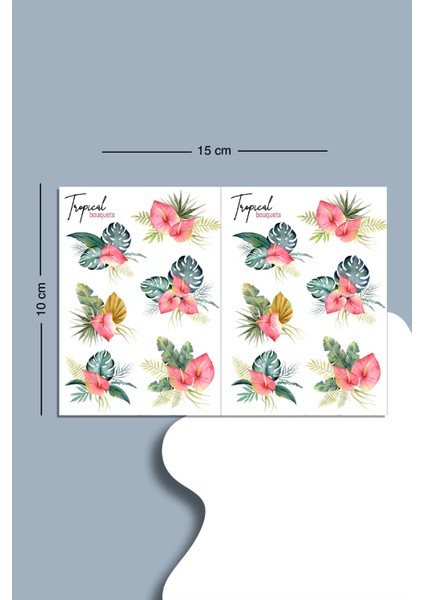 Tropical Flower Sticker Seti Planner Ajanda Bullet Journal Için Uygun Set