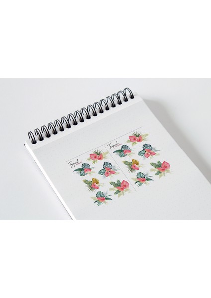 Tropical Flower Sticker Seti Planner Ajanda Bullet Journal Için Uygun Set fiyatları