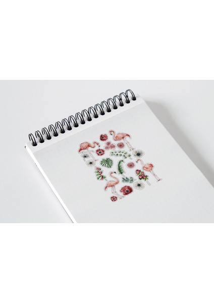 Flamingo Temalı Çoklu Sticker Seti Planner Ajanda Bullet Journal Için Uygun Set fiyatları