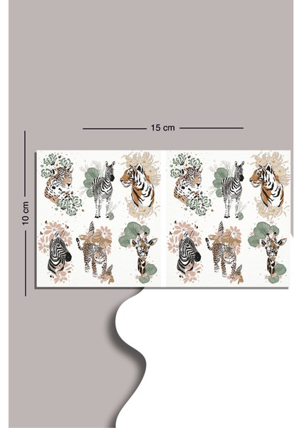 Safari Temalı Çoklu Sticker Seti Planner Ajanda Bullet Journal Için Uygun Set