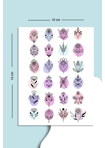 Yuvarlak Flower Bohem Çoklu Sticker Seti Planner Ajanda Bullet Journal Için Uygun Set fiyatları