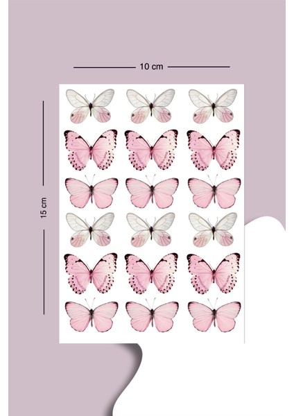 Kelebek Temalı Çoklu Sticker Seti Planner Ajanda Bullet Journal Için Uygun Set