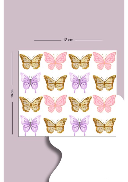 Kelebek Temalı Çoklu Sticker Seti Planner Ajanda Bullet Journal Için Uygun Set