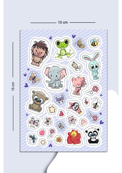 Sevimli Figürler Çoklu Sticker Seti Planner Ajanda Bullet Journal Için Uygun Set