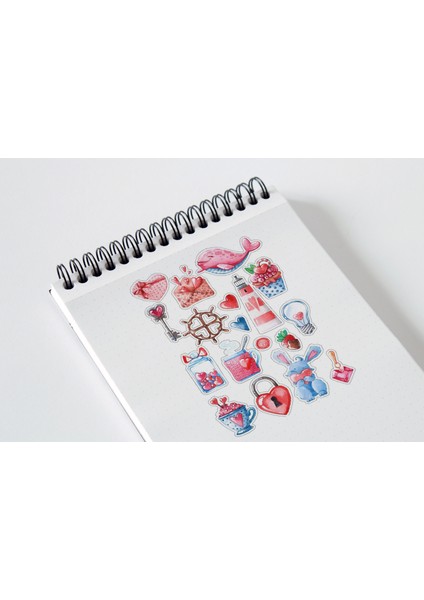 Sevimli Kalp Temalı Sticker Seti Planner Ajanda Bullet Journal Için Uygun Set fiyatları