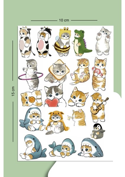 75 Adet Kedi Sticker -3 Sayfa Sticker Set Planner Ajanda Bullet Journal Için Uygun Set modelleri