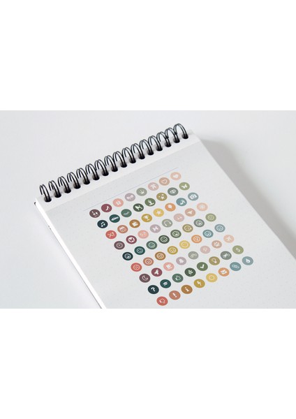 70 Adet Icon Sticker-Button Sticker Set-Ajanda Bullet Için Uygun fiyatları