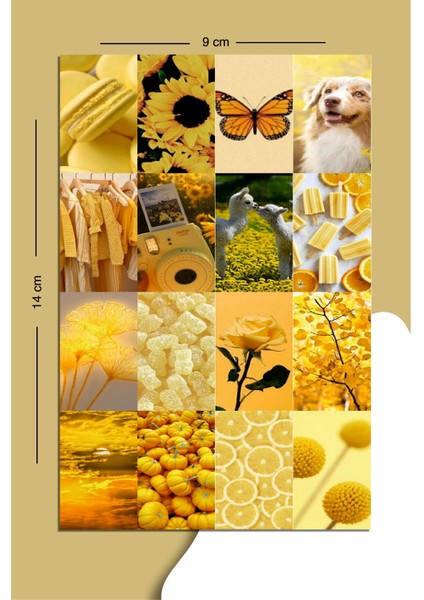 Sarı Renk Temalı Konsept Sticker Seti Planner Ajanda Bullet Journal Için Uygun Set