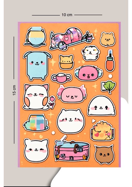 Vektör Kedi Planlayıcı Sticker Seti Planner Ajanda Bullet Journal Için Uygun Set