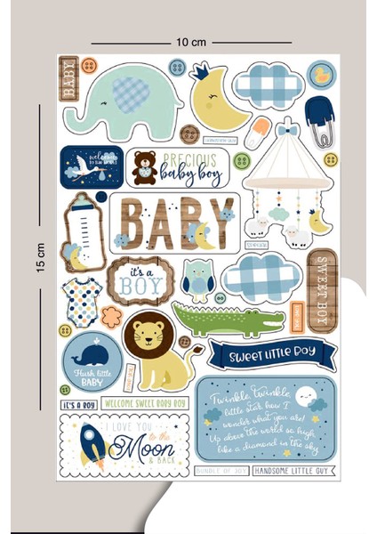 Baby Boy - Planlayıcı Sticker Seti Planner Ajanda Bullet Journal Için Uygun Set