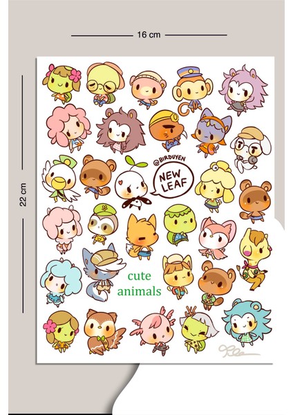Cute Animal Planlayıcı Sticker Seti Planner Ajanda Bullet Journal Için Uygun Set