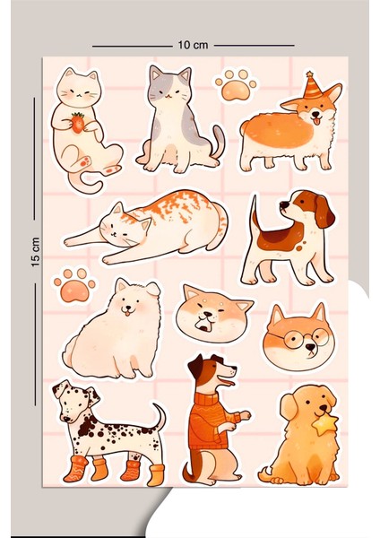 Animal Sticker Seti Planner Ajanda Bullet Journal Için Uygun Set