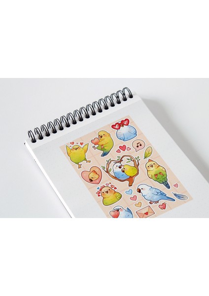 Papağan Sticker Seti Planner Ajanda Bullet Journal Için Uygun Set