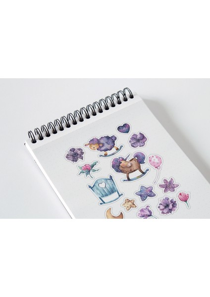 Mor Temalı Sticker Seti Planner Ajanda Bullet Journal Için Uygun Set fiyatları