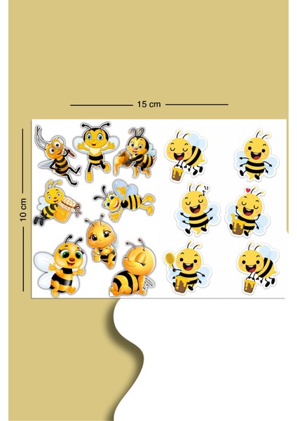 Sevimli Arılar Sticker Seti Planner Ajanda Bullet Journal Için Uygun Set