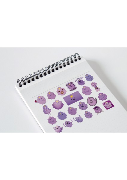 Sevimli Mor Sticker Seti Planner Ajanda Bullet Journal Için Uygun Set