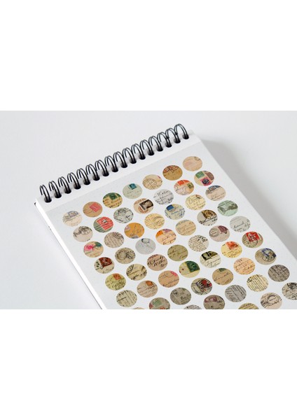 63 Adet Vintage Yuvarlak Pul Sticker Seti Planner Ajanda Bullet Journal Için Uygun Set fiyatları