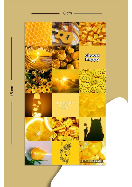 Sarı Renk Temalı Konsept Sticker Seti Planner Ajanda Bullet Journal Için Uygun Set