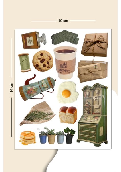 Green Temalı Sticker Seti Planner Ajanda Bullet Journal Için Uygun Set