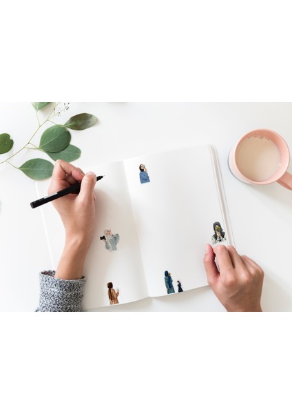 Hijab Girl Temalı Sticker Seti Planner Ajanda Bullet Journal Için Uygun Set
