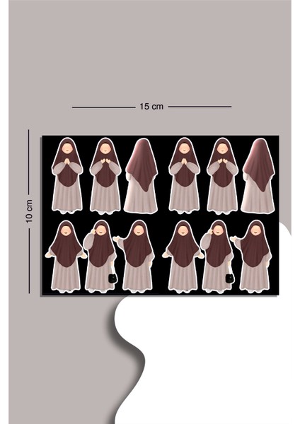 2'li Hijab Girl Temalı Sticker Seti Planner Ajanda Bullet Journal Için Uygun Set fiyatları