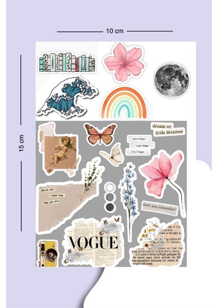 Vintage Sticker Seti Planner Ajanda Bullet Journal Için Uygun Set