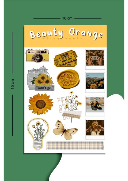 Vintage Sarı Sticker Seti Planner Ajanda Bullet Journal Için Uygun Set