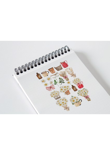 Papatya Temalı Sticker Seti Planner Ajanda Bullet Journal Için Uygun Set fiyatları