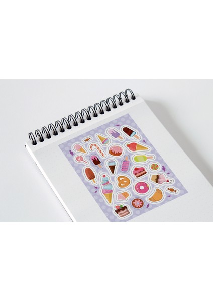 Ice Cream Sticker Seti Planner Ajanda Bullet Journal Için Uygun Set fiyatları