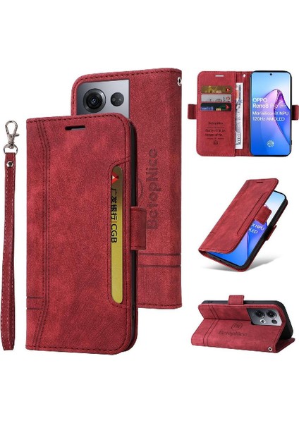 Oppo Oppo 8 Pro 5g Kart Yuvaları Için Kılıf Tpu Deri Manyetik Cüzdan Flip (Yurt Dışından)