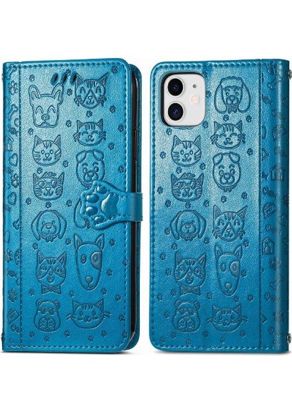 Iphone 12 Için Kılıf Mini Kapak Kapak Karikatür Hayvanlar Darbeye Deri (Yurt Dışından)