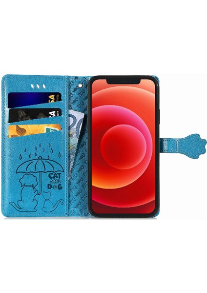 Iphone 12 Için Kılıf Mini Kapak Kapak Karikatür Hayvanlar Darbeye Deri (Yurt Dışından)